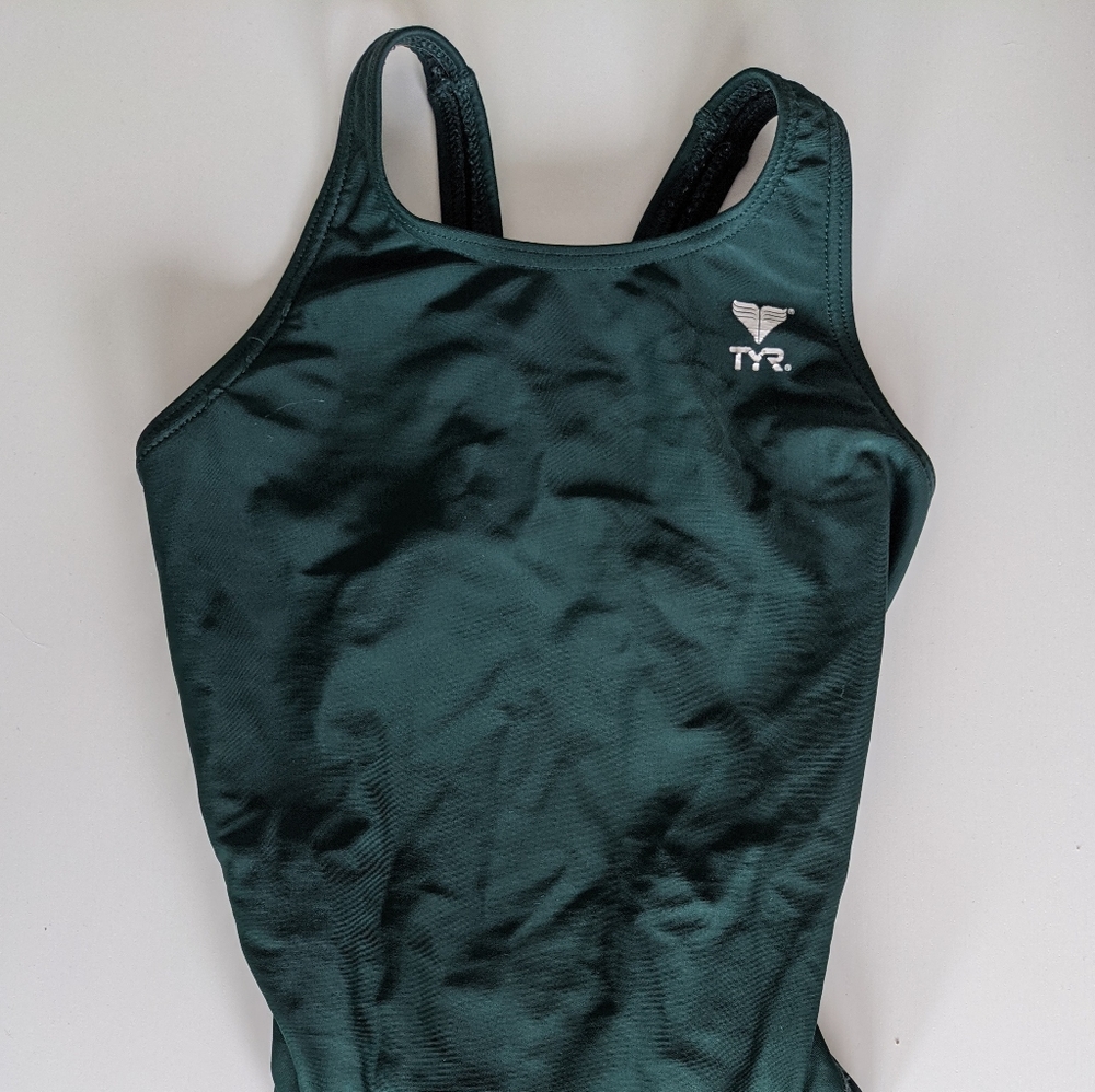 Dark Green one piece TYR swim suit